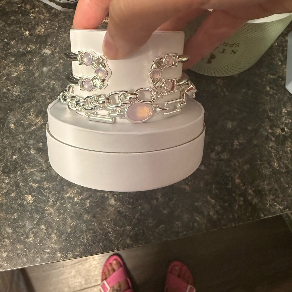 BP Silver and Pink Bracelet Elegant Design